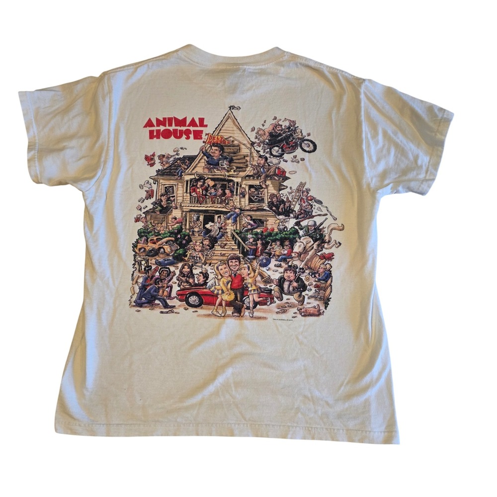 Vintage Animal House Movie T Shirt Mens Medium White y2k Fruit of the Loom Heavy